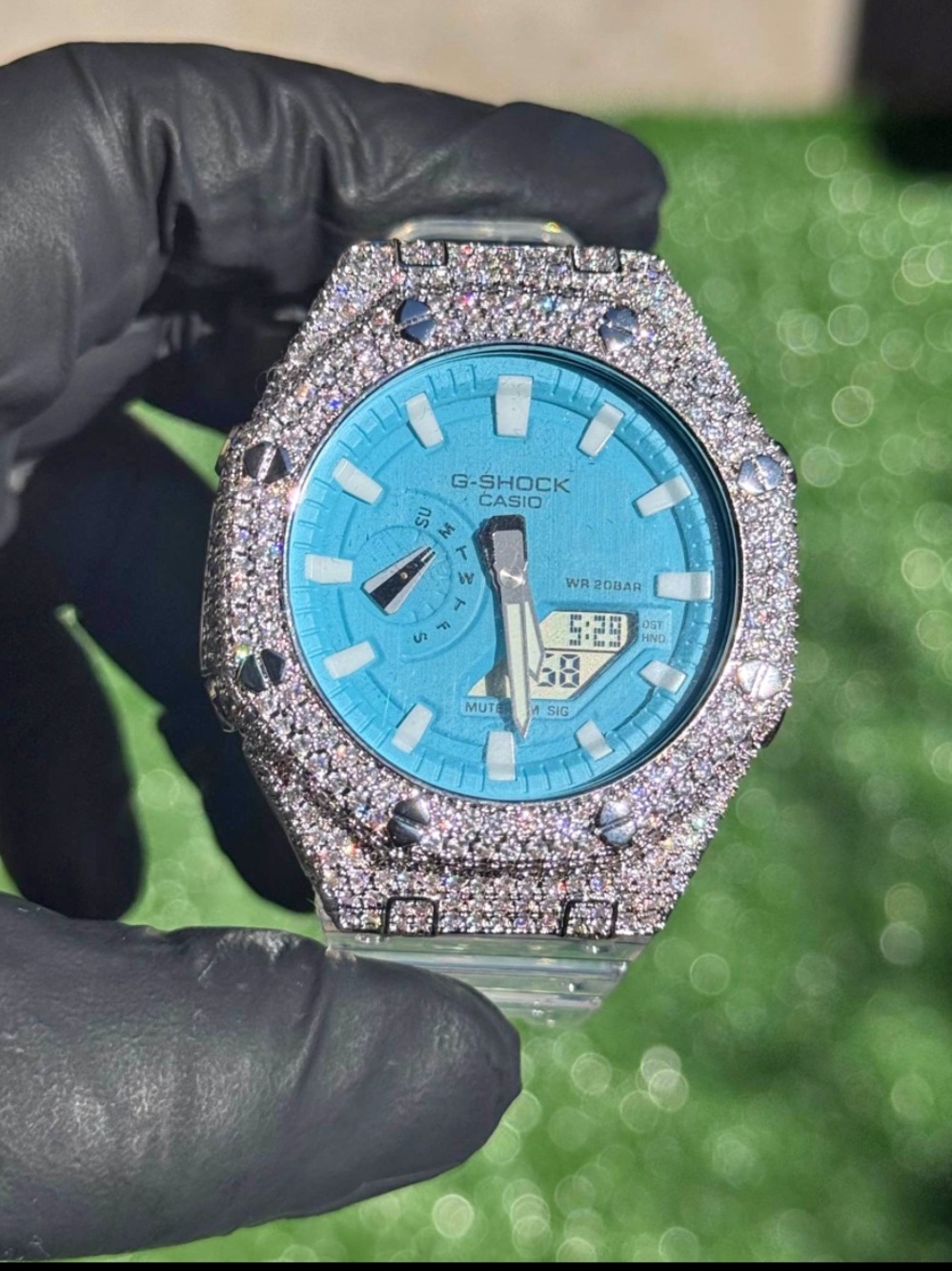Casio G-Shock Turquoise Dial Crystal-Accented Watch